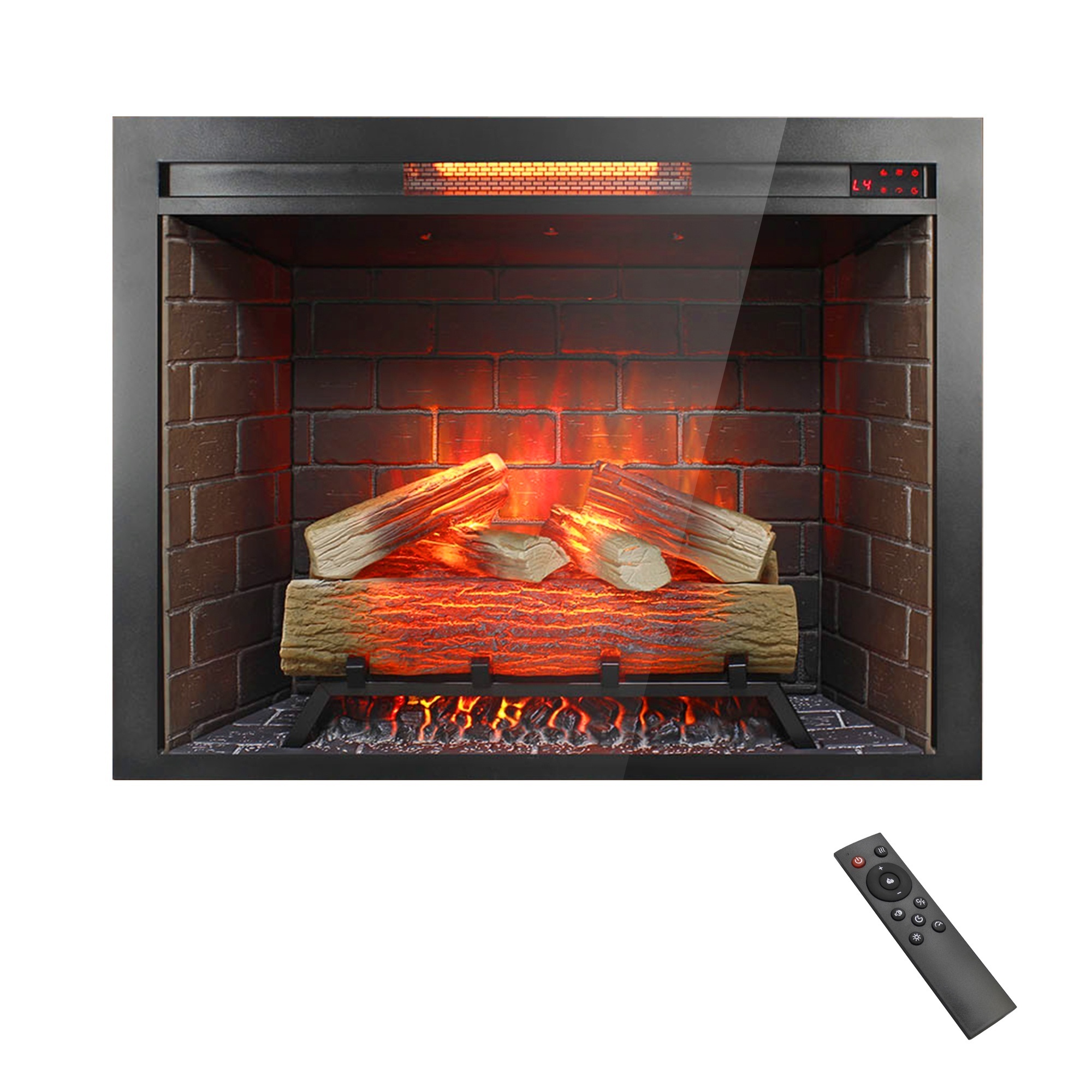 EdenDirect Infrared Electric Fireplace Insert — 33in., Touch Panel, Smokeless, Crackling Sound, Trim Kit, Model# NTEP252998